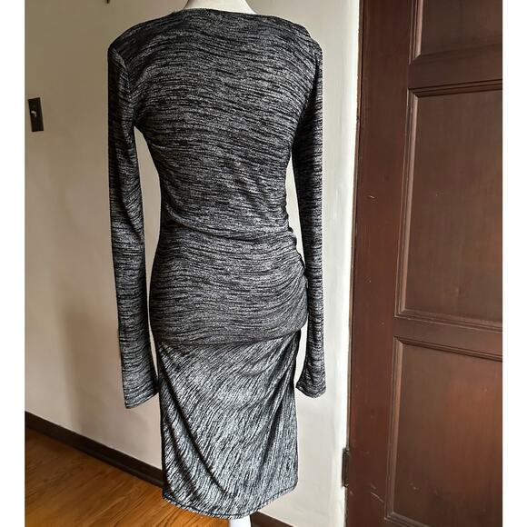 RAG & BONE | Ruched Twist Mini bodycon Dress in Black Heather | Size Small - Picture 3 of 6